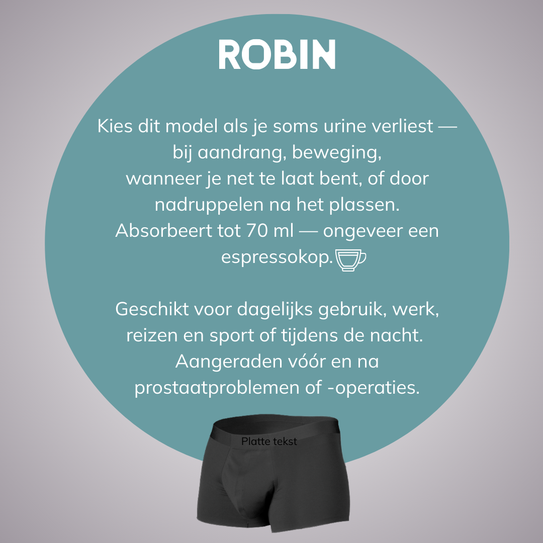 Sous-vêtements d'incontinence pour les hommes - lavables